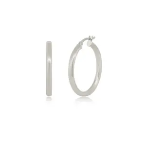 Amy 18k Gold Plated 20mm/30mm Hoop Earrings - Yellow Gold Plating, Hinged Back, Lead-Free & Nickel-Free, Elegant Design for Casual Wear