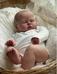 Chubby Realistic Reborn Baby Dolls 19Inch Newborn Baby Dolls Drawing Hair with Cloth Body Sleeping Lifelike Reborn Baby Dolls Birthday Gift for Kids Age 3+