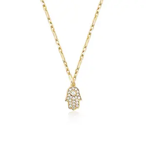 Guiding Hamsa Hand Necklace - Gold Filled