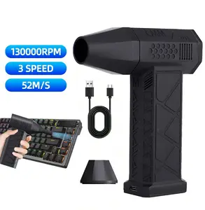 Electric Air Duster with Flashlight Portable Cordless Leaf Blower Turbo Fan 4 Wind Speeds LED Display 10000mAh Battery USB Rechargeable for Cleaning Dust Snow Computer Keyboard Outdoor