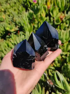 Black Onyx Tower Point | EMF Protection| 5G Protection| Home Protection Crystal| Home Decor Crystal |Purification Crystal| Detox Crystal