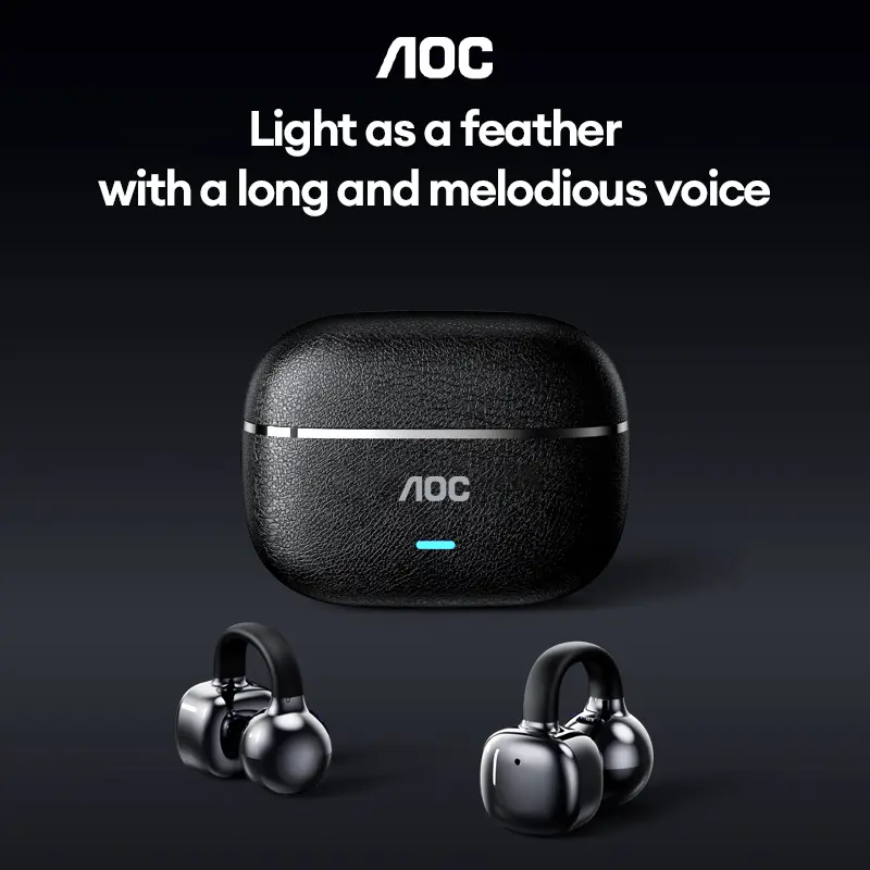 AOC ACD1501 Clip-On Wireless Headphones with 2025 Bluetooth 6.0, Faster & Stable Connection, Low Power Use, IPX5 Waterproof Audio Earbuds for Music & Calls, Comfortable for Sports & Workouts AOC ACD1501 Clip-On Wireless Headphones with 2025 Bluetooth 6.0, Faster & Stable Connection, Low Power Use, IPX5 Waterproof Audio Earbuds for Music & Calls, Comfortable for Sports & Workouts