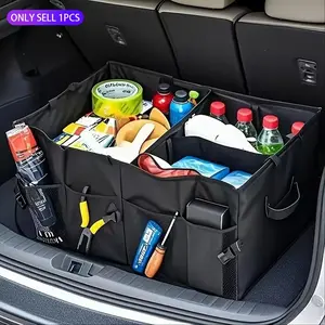 Large Capacity Car Storage Box, Car Trunk Organizer, High Quality, Ultra Durable, Foldable, Cargo Storage Tool, Suitable for Cars, Trucks And Other Vehicles, with Multiple Compartments for Security Organization, Car Storage