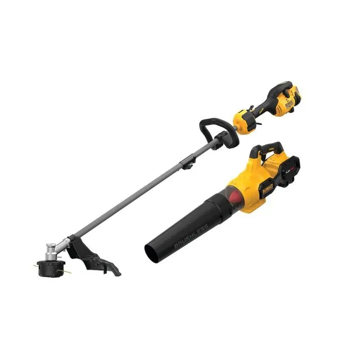 Dewalt DEWDCKO266X1 60V MAX Power Cordless Brushless Motor Trimmer + Blower Combo Kit, 17 in. Grass Trimmer & Handheld Axial Blower for Weed Control