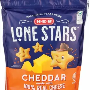 Heb lone stars snack crackers. 11 oz bag. Great Gold Fish flavor