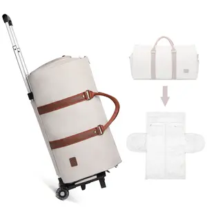 Deluxe Roller Beige Rolling Garment Bags with Wheels