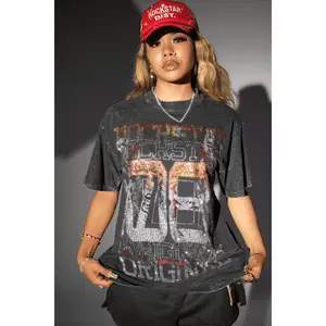 Yakira Black Rhinestone T-Shirt