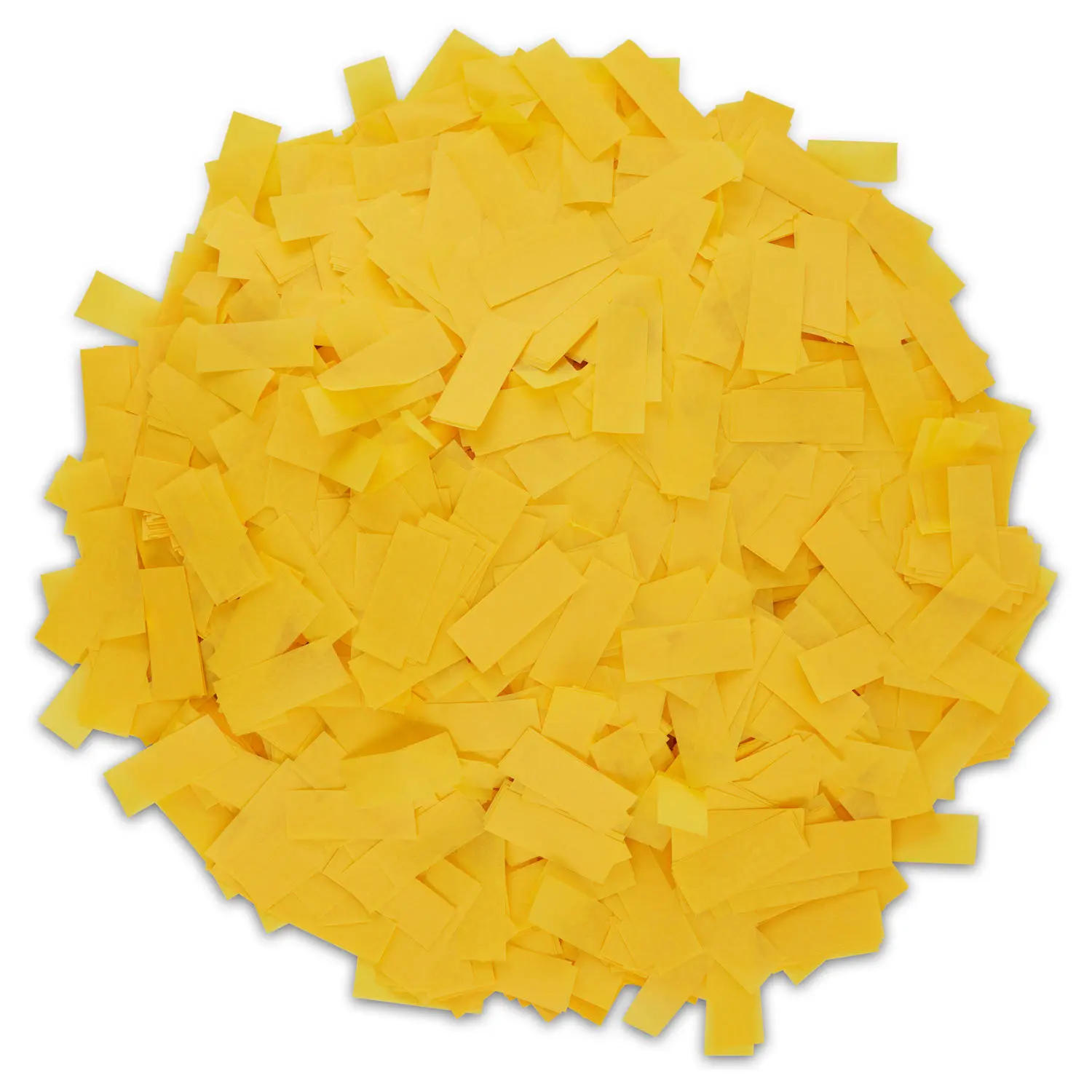 Flameproof Yellow Tissue Paper Confetti - Party Supplies, Lightweight, 1lb Loose Pack, 2"x0.8", Fire-Safe, Stunning Visual Effects for Weddings, Baby Shower