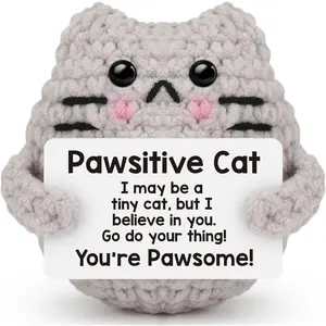 Positive Inspirational Emotional Support Crochet Animal - Desk Home Decor Birthday Gift for Women Men Family Friends Coworkers