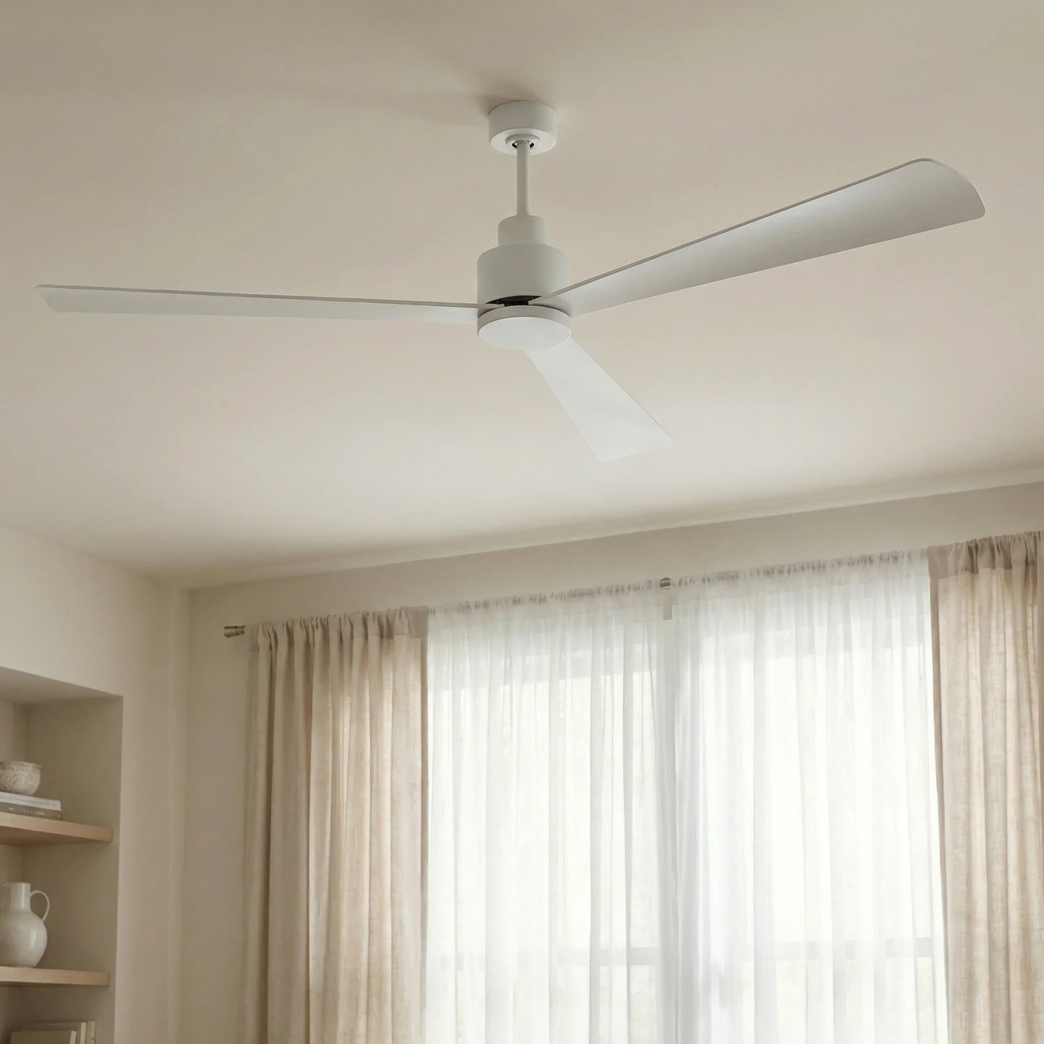 New Delhi 48 Inch Rustic Ceiling Fan with Lighting and Remote Control, Reversible Flush Mount Farmhouse Fan