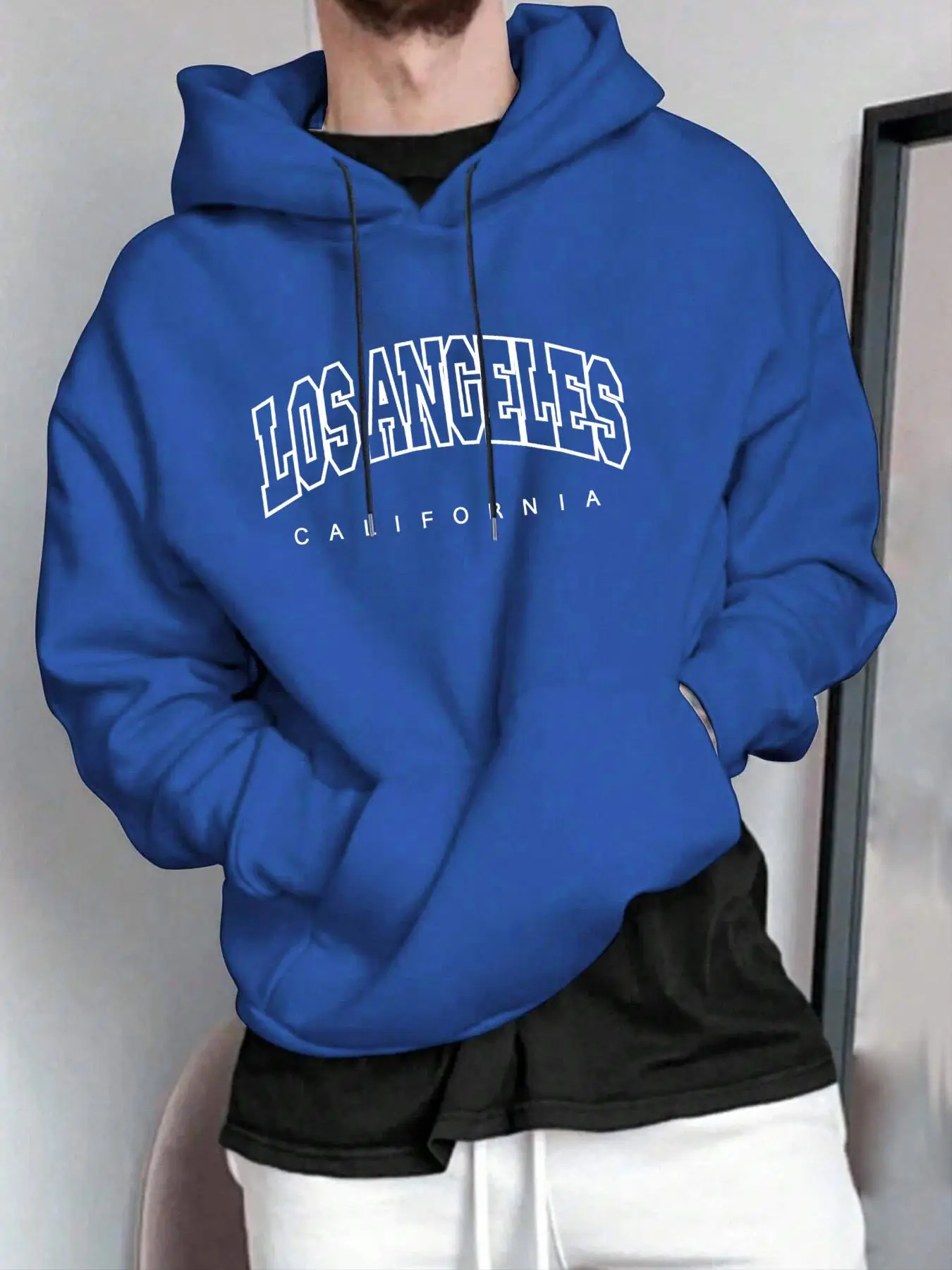 Men's Letter Print Drawstring Hoodie, Casual Pocket Hooded Sweatshirt, Y2K 2000s Clothes, Men Fall & Winter Clothes, Please Purchase A Size Up