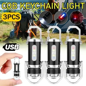 1/2/3-Pack Keychain Lights (1000 Lumens) — Clip-On Camping Lights with Type-C Charging & 7 Modes; Ideal for Summer Gear, Winter Power Outages, Backpacking, and Emergency Backup