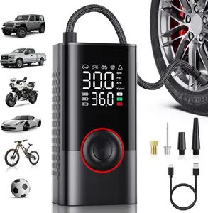 Tire Inflator Portable Air Compressor - Portable Cordless Mini Air Pump with Digital Pressure Gauge, 150PSI 3X Fast Inflation and Auto Shutoff Function Tires Pump for Cars