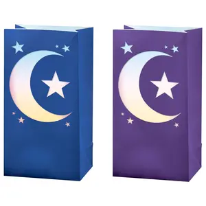 Eid Star and Moon Luminary Candle Bags - Set of 2