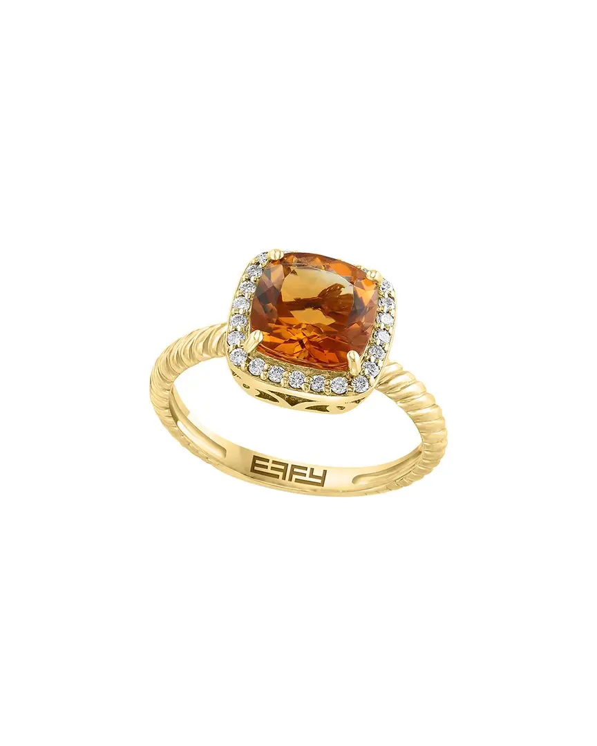 Effy Fine Jewelry 14K 2.13 ct. tw. Diamond & Citrine Ring
