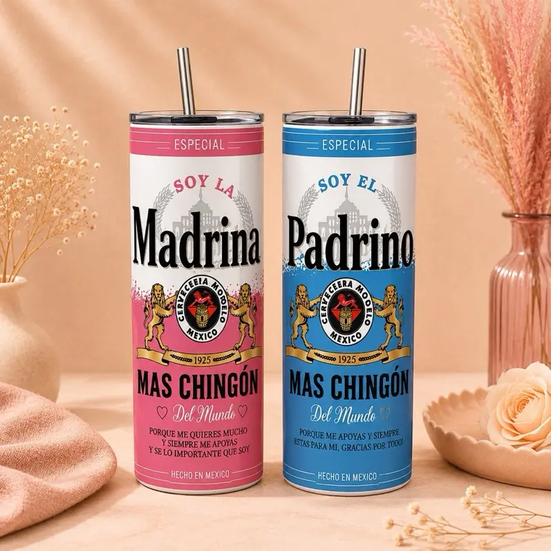 20 oz Tumblers, Funny Godparent Gift for Proud Madrina and Padrino
