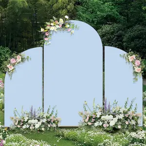 15-day Delivery 3pcs/set Wedding Arch Cover Half Moon Shape Arch Backdrop Cover, Double-Sided Spandex Top Arch Cover Stretchy Backdrop For Wedding Birthday Party Shower Banquet Arch Decor