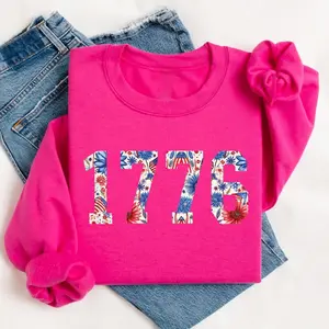 Floral America 1776 Sweatshirt, America 250th Anniversary Shirt, 250 Years of America Patriotic American Flag Tee