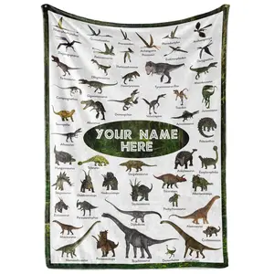 Personalized Dinosaur Blanket for Kids – Dino Throw Blanket for Boys & Girls, Cozy Educational Bedroom Aesthetic, Soft Plush Design, Trending Kids Gift, Viral TikTok Home Top