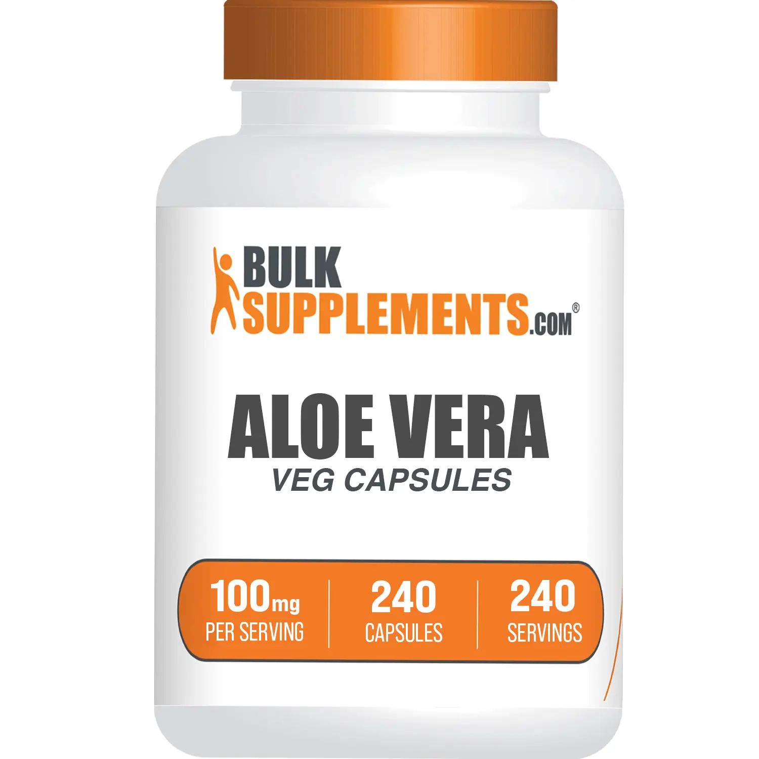 BulkSupplements - Aloe Vera Extract Capsules - Healthy Hair and Skin - Digestive Support - 240 Capsules - 100mg per Serving