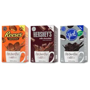 HERSHEY'S  Mix Variety Pack, Hot Chocolate, HERSHEY'S Milk Chocolate, REESE’S Peanut Butter Cup, YORK Peppermint Pattie, Make Hot or Iced, Made With Real Milk, 8 Packets Each (Pack of 24)