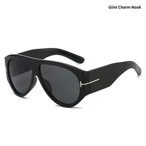 Retro oversized aviator sunglasses, unisex, 70s style, luxurious thick frame fashion eyewear