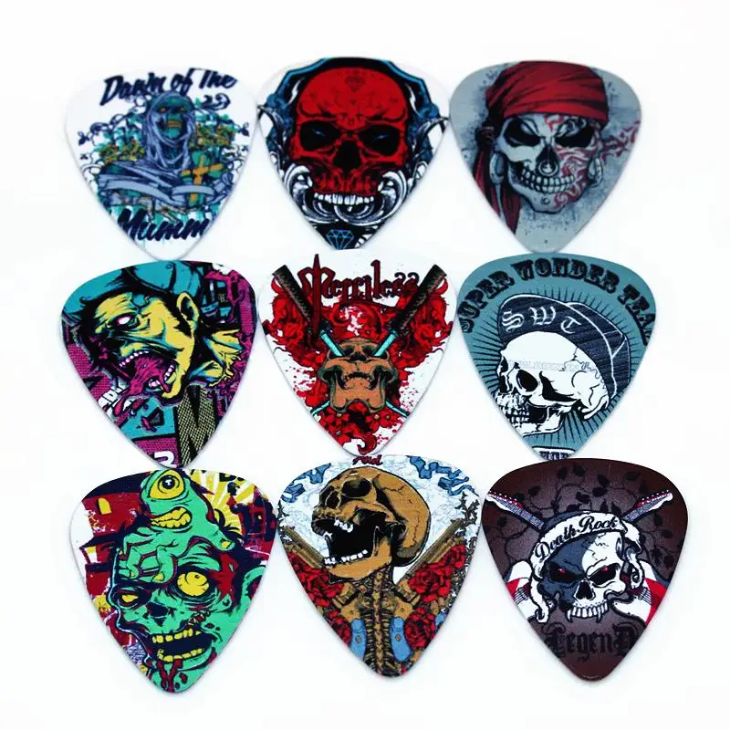 Random Color Bass Guitar Pick Set, 10pcs Pick Soul Guitar Pick for Bass Guitar, Electric Guitar, Acoustic Guitar and Ukulele, Halloween Bass Picks Bas