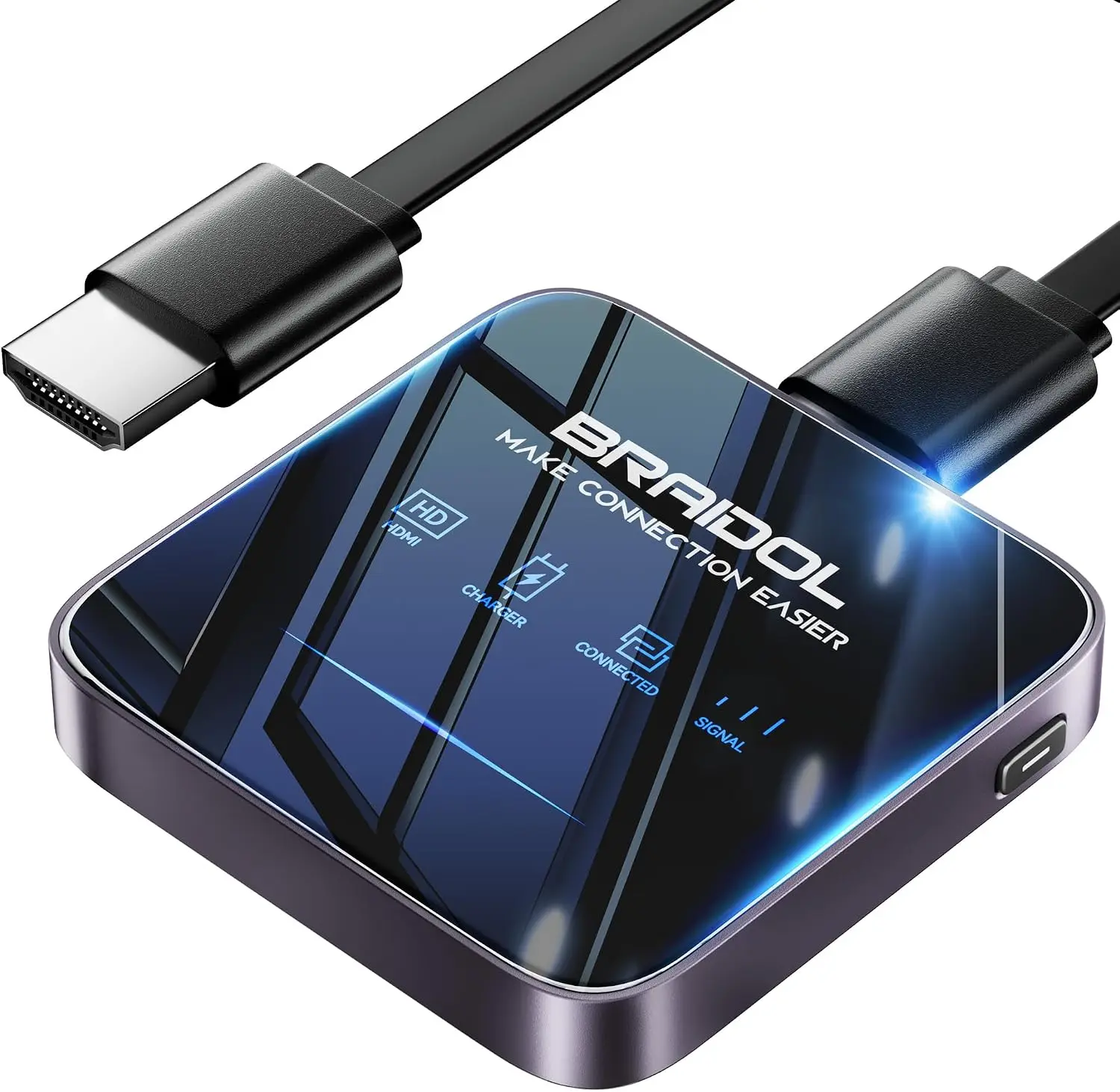 Wireless HDMI Display Dongle Adapter, HDMI Screen Mirroring Receiver for Smartphone, Laptop, Tablet to TV, Projector and Monitor, Supports AirPlay and DLNA