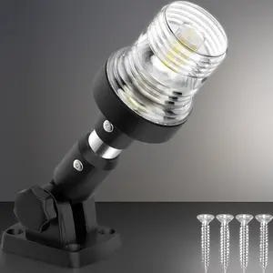 6 Inch Boat Anchor Stern Light, White LED Marine Navigation Light, IP67 Waterproof, Rear Running Light for Pontoon, Jon Boat & Fishing Boats