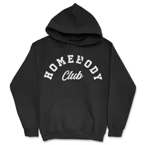 Homebody Club Unisex Hoodie Funny Sarcastic Introvert Hooded Sweatshirt Unisex Vintage Fashion Hoodies Funny Introvert Pullover Novelty Sweatshirt Black -