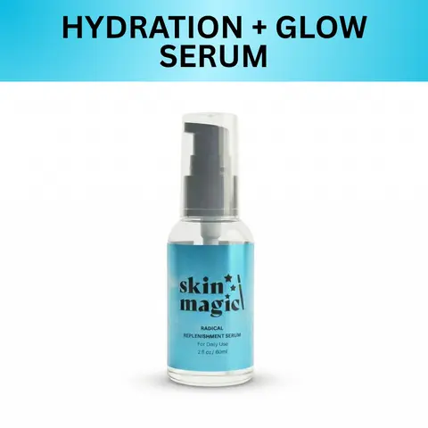 SKIN MAGIC Radical Replenishment Serum - Soothing Hydrating Face Essence with Hyaluronic Acid, Peptides, Glycerin, Sheet-Enhanced Flooding for Glow Up, Plump Radiance - Peppermint Scent, All Types