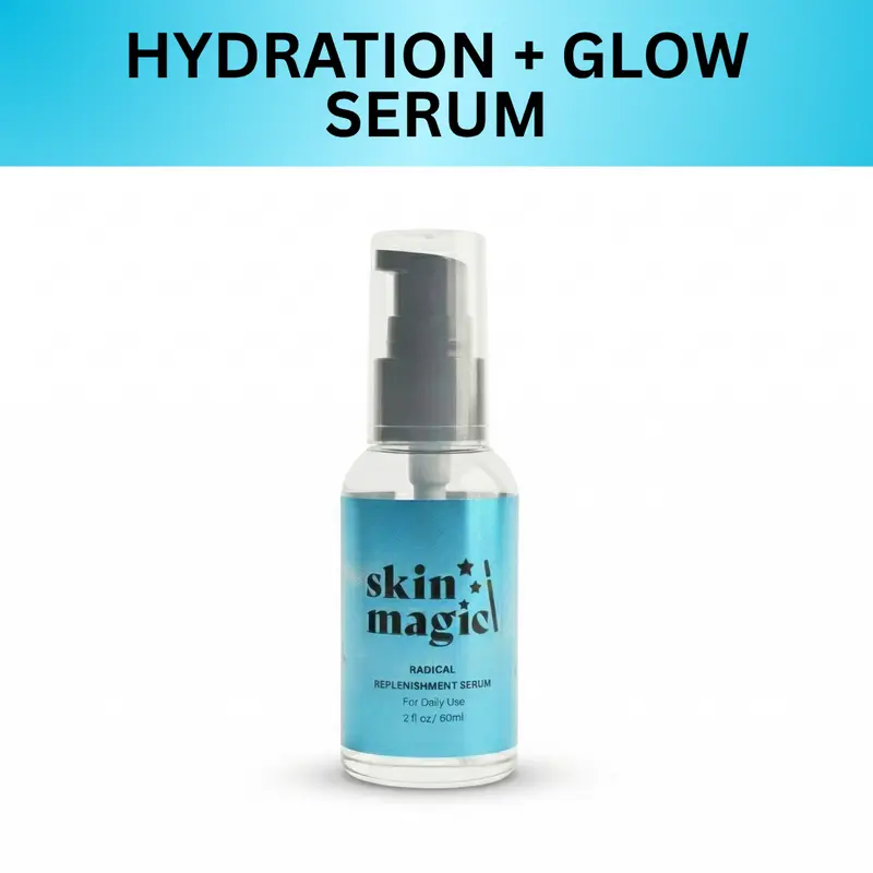 SKIN MAGIC Radical Replenishment Serum - Soothing Hydrating Face Essence with Hyaluronic Acid, Peptides, Glycerin, Sheet-Enhanced Flooding for Glow Up, Plump Radiance - Peppermint Scent, All Types