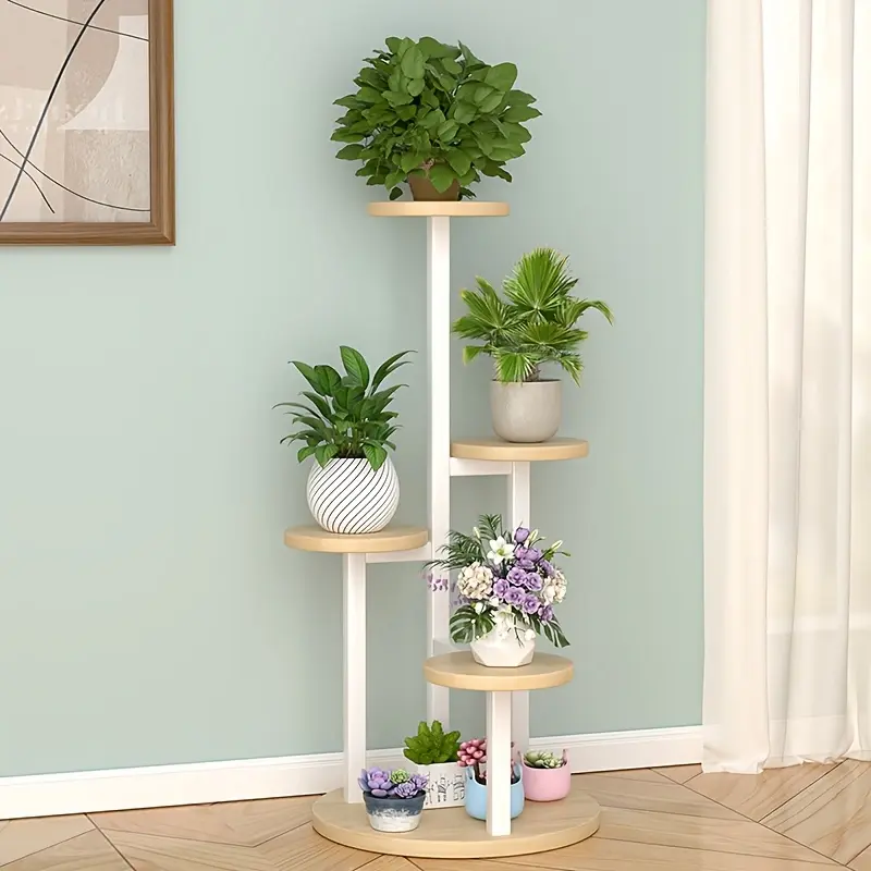 4/6-tier Wrought Iron Flower Rack For Living Room, Floor-standing Flower Rack For Balcony, Succulent And Pothos Planter Rack, Multi-tiered Indoor Floor-standing Storage Rack, Suitable For Terrace, Garden, Balcony, Living Room, And Bedroom.