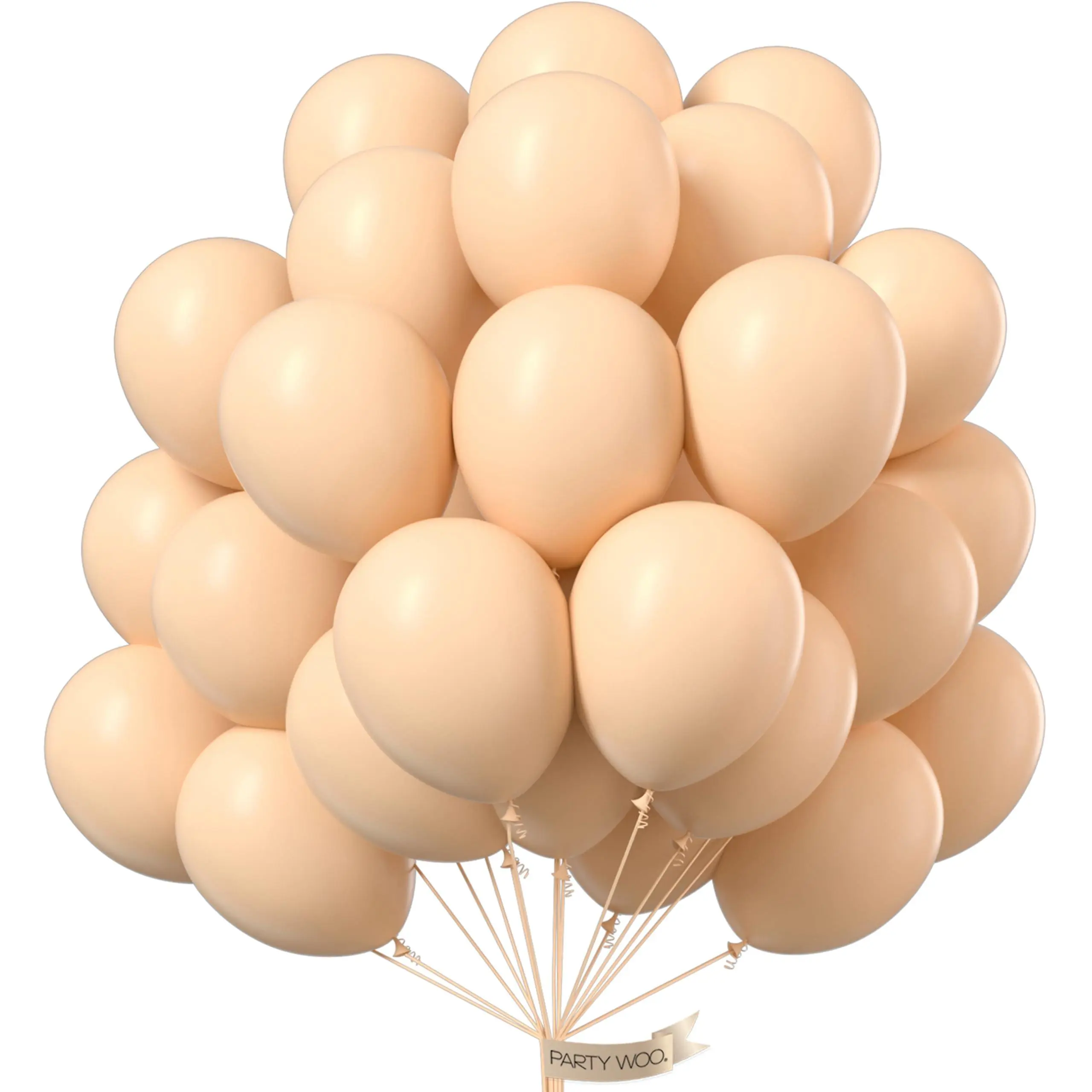 PartyWoo 50pcs 12in Nude Apricot Boho Fall Neutral Brown Balloons, Chic Garland & Balloon Clusters Sets for Wedding Bridal Shower Party Decorations (Brown-F05)
