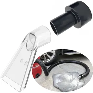See-Through Extracting Accessory with 2-1/2" Reducer for Upholstery Carpet Cleaning Auto Detailing, Shop Vac Extractor Attachment for 10-20 Gallon Wet/Dry Vacuum Cleaners