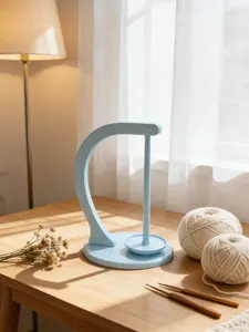 Yarn support stand for knitting smooth yarn strands — home knitting tool