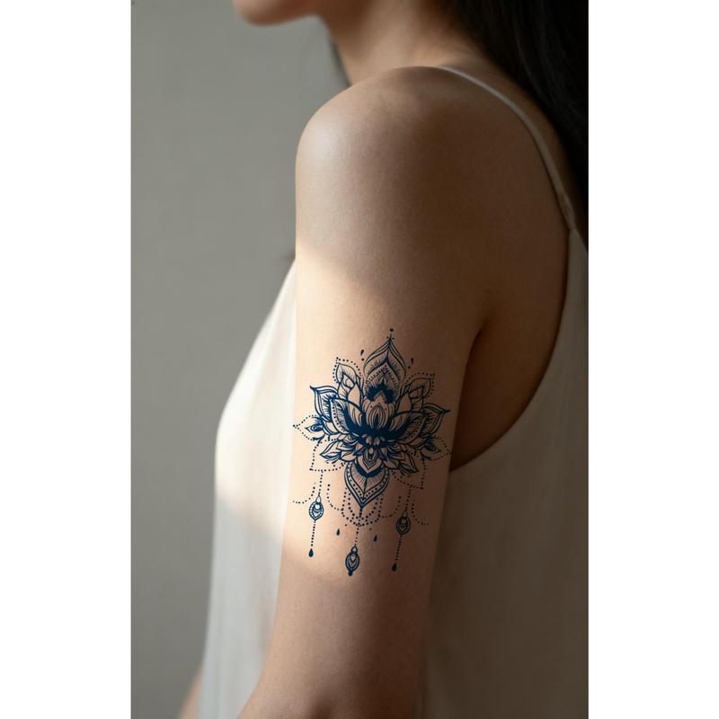 4 Sheets Mystical Soul Tattoo Set - Meaningful Symbols for Hands, Stomach, or Forearms - Ideal for Sensitive Skin - Semi Permanent, Long Lasting Spiritual Tattoo Kit for couples, adults, men and women, young