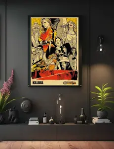 Kill Bill Retro print poster size digital download, wall art print, movie print, gift idea, movie poster, uma thurman, cult classic Decor Decoration