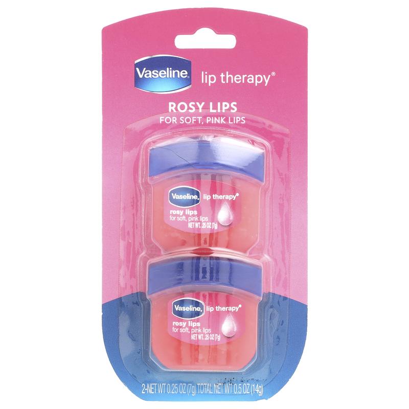 Vaseline Lip Therapy®, Rosy Lips, 2 Pack, 0.25 oz (7 g) Each