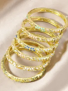 Vintage Flower Pattern Bangle, Fashionable Jewelry for Women & Girls, Trendy All-match & Exquisite Jewelry for Birthday Gift