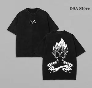 Retro Vintage Limited VEGETA - Dragon Ball Anime Double Printed  Washed Tee Unisex Oversize Anime Manga Acid Washed Lightweight Cotton T-Shirt, Hoodies & Sweater Wash Gift For Anime Fan, Anime Lover