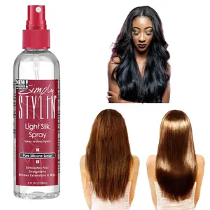 Simply Stylin Light Silk Spray Silicone Free Gel Haircare Setting for All Hair Types Heat Protection Weather Defense Radiant Look - Straightening