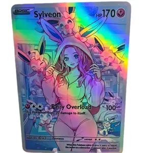 Sylveon Eeveelution Cozy Slumber Series Custom Card - Rainbow Holo