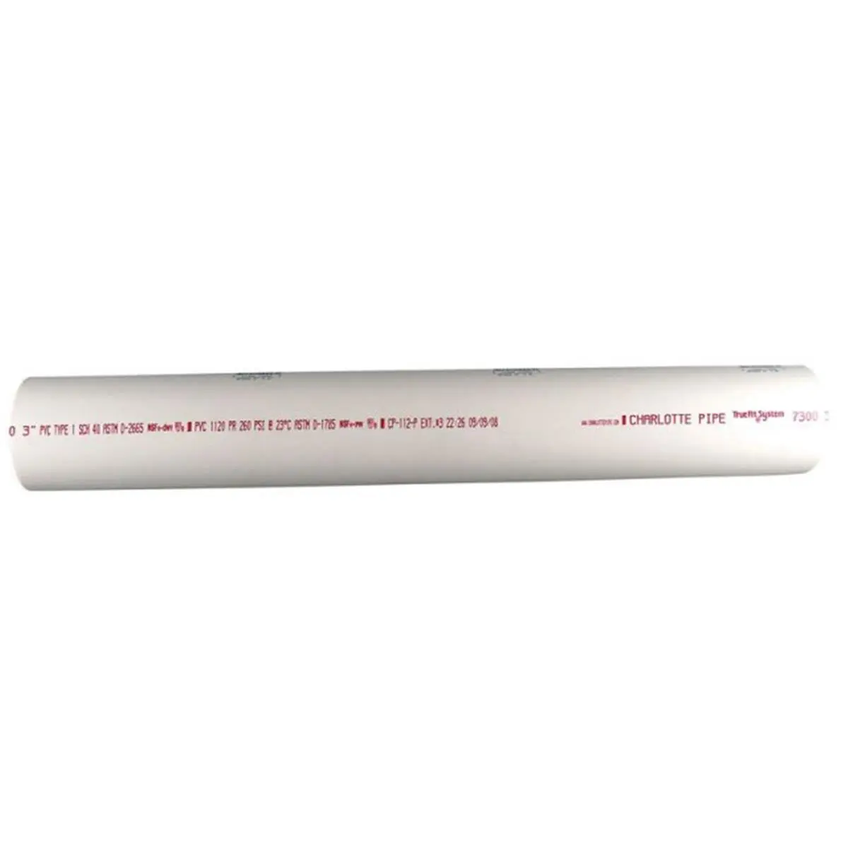 Charlotte Pipe & Foundry PVC074000200 PVC Schedule 40 Solid Pipe 4 in. x 2 ft.