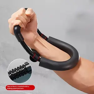 Adjustable Forearm Strength Training Kit Black Hand Grip Exerciser Wrist Support Stress Ball Training Loop Home Recovery Equipment