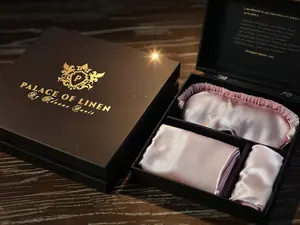 PALACE OF LINEN BY ADANNA DAVIS Night Glam Kit- 100% Mulberry Silk Bonnet Eye Mask Pillowcase for Ultimate Bedtime Comfort and Style Made in China