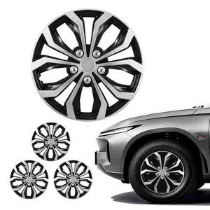 VEVOR Hubcaps Wheel Covers, 16 Inch Set of 4 Wheel Rim Cover Hubcaps OEM Replacement, R16 Size Snap On Car Hub Caps, Universal 10-Spoke ABS Tire Rim Caps for Hyundai Chevrolet Ford Honda, Silver/Black