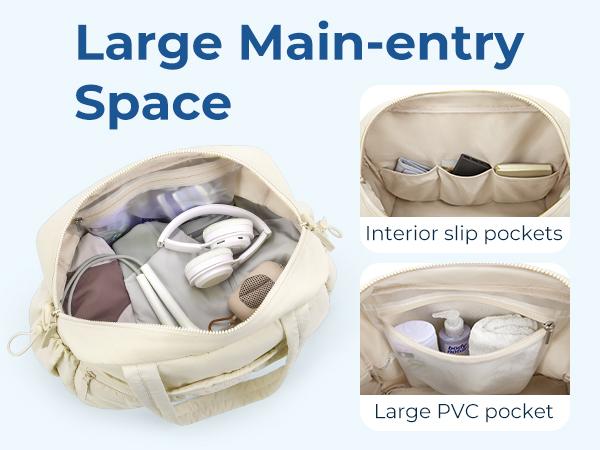 BAGSMART Puffy Water-Resistant Gym Travel Duffel Bag for Women with Wet Pocket, Carry on Weekender Bags, Water Resistant Workout Bag Sports Gym er Bags, Water Resistant Workout Bag Sports Gym TikTokShopHolidayHaul