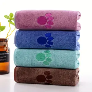 4pcs Quick Dry Pet Towels for Medium Dogs, Soft Absorbent Polyester with Paw Print Design, Ideal for Bathing Grooming Supplies, Quickdry Fabric Dog Towels