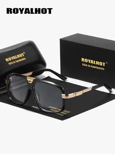 RoyalHot 1 Piece Unisex Oversize Design Oversized Anti Blue Light Full Frame Plano Glasses Lightweight Elegant Square Frame Plano Glasses